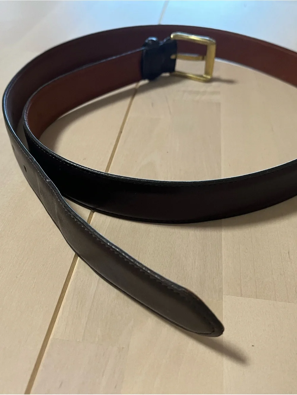 Coach Men's Dark Brown Leather Belt with Brass Buckle Sz40 Burnished Cowhide